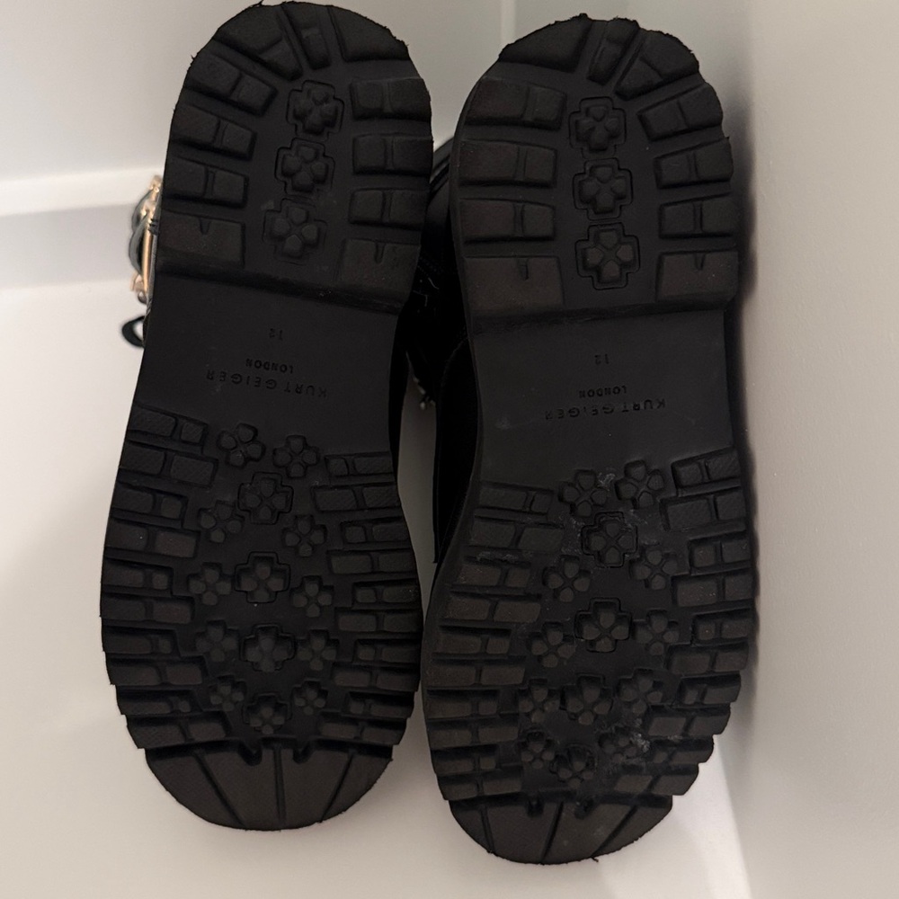 Kurt Geiger Black & Blingy Moto Boots| 12M Girls - Picture 8 of 9